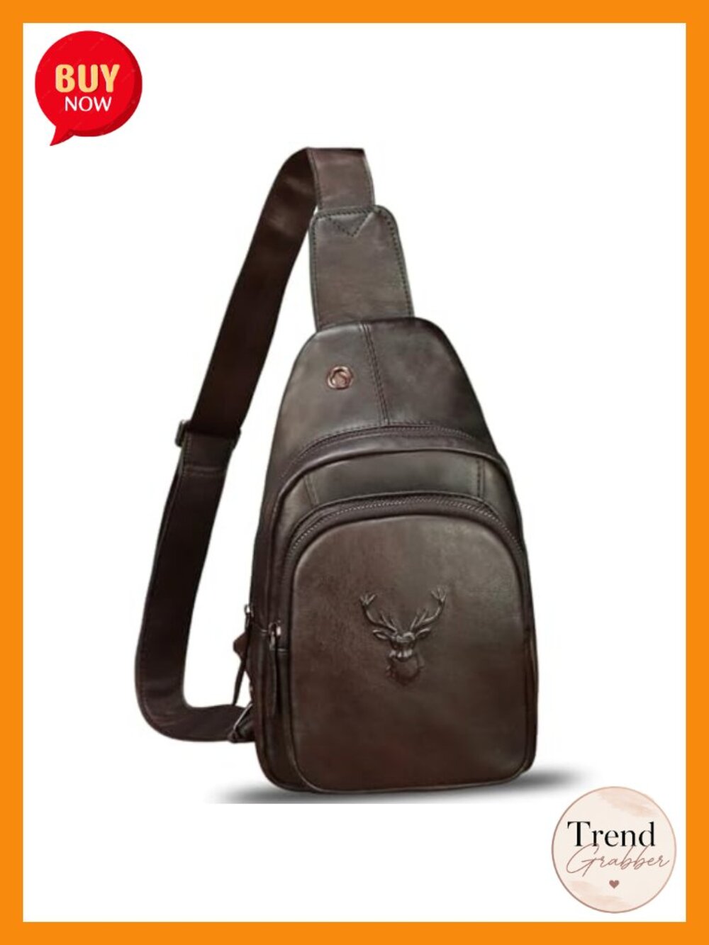 Genuine Leather Sling Bag Vintage Handmade Crossbody Backpack Purse - Picture 1 of 6
